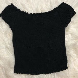 Brandy Melville black off shoulder crop top